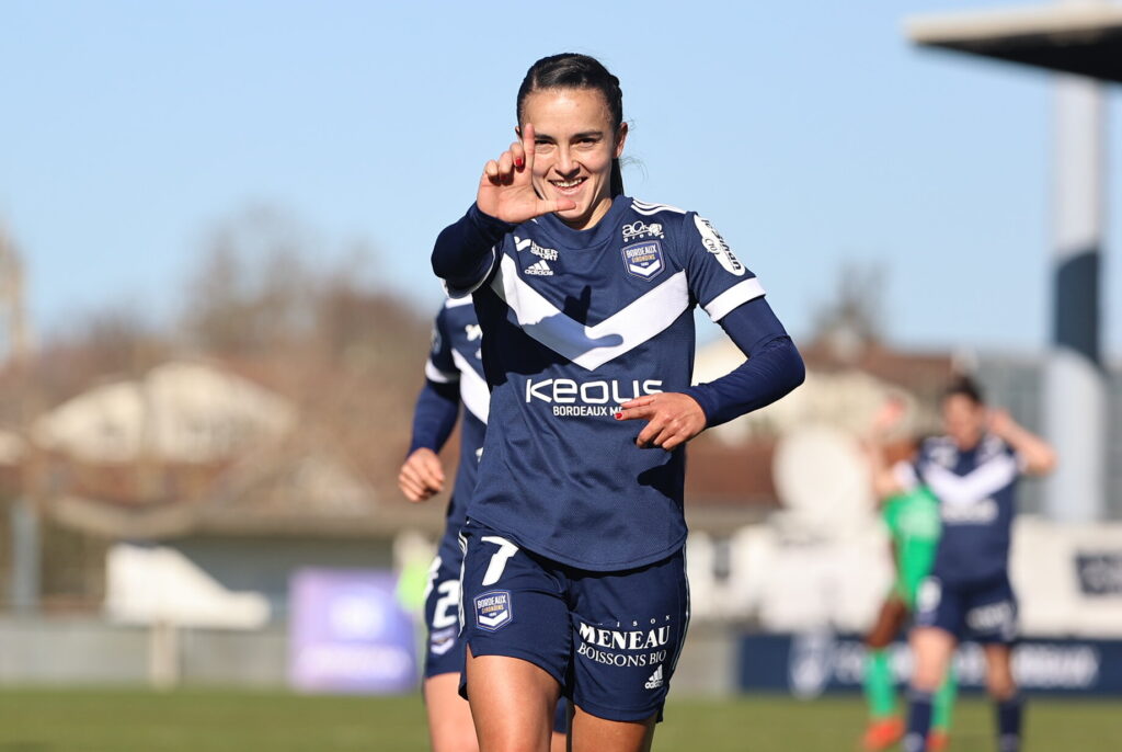 Melissa Herrera celebró por lo más alto su primer gol con el  FC Girondins de Bordeaux 