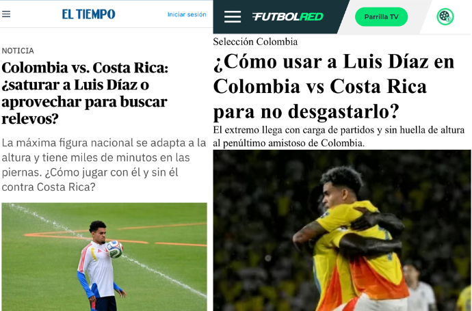 Medios colombianos dudan sobre exponer a sus figuras ante Costa Rica