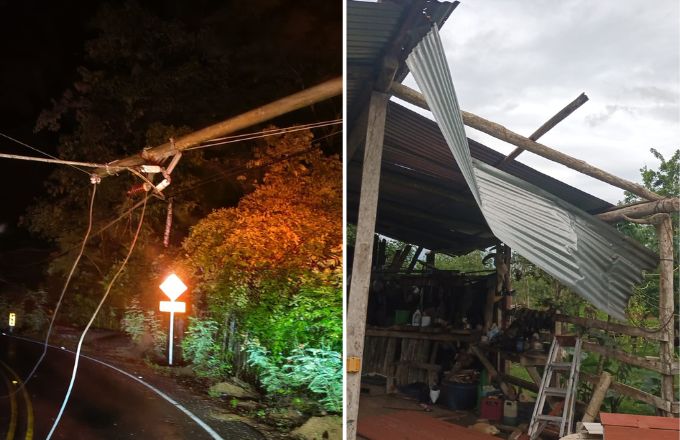 Fuertes vientos y lluvias provocan daños en distintas parte del país